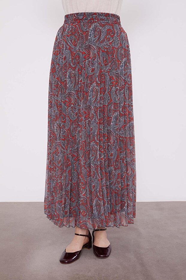 طقم تنورة بنمط عرقي أسود - 5