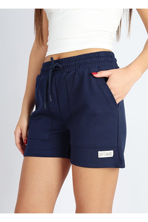 Lacivert Modal Rahat Kumaş Şort - 3