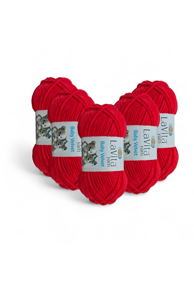 Baby Velvet Velvet Hand Knitting Yarn 100% Polyester 500Gr 5 Pcs (2313 Nar)