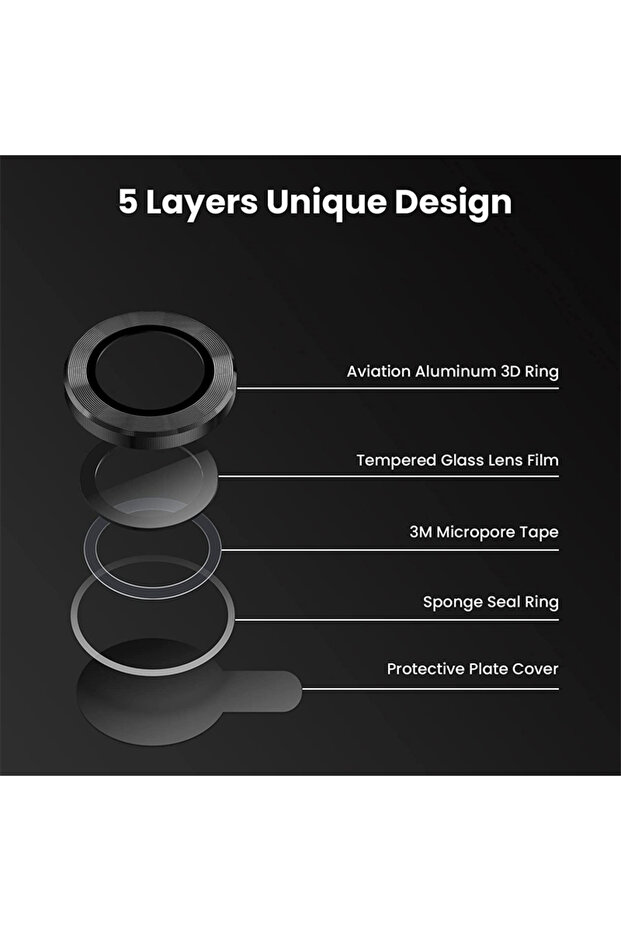 Camera Lens Protector Set compatible with Apple Iphone 14, 9H glass - 3