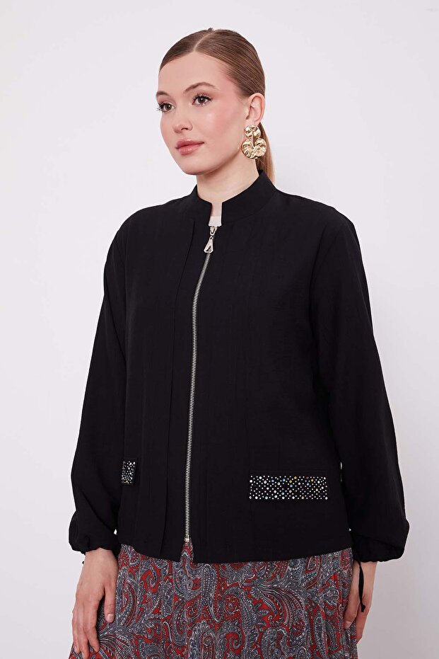 طقم تنورة بنمط عرقي أسود - 3