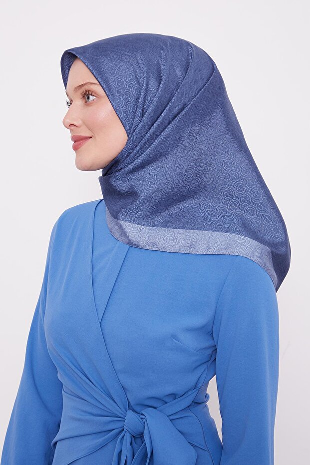 Indigo Ring Pattern Monogram Scarf - 2