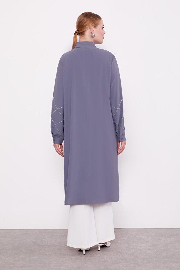 تونيك مطبوع عليه حجر أنثراسايت بنمط البقلاوة - 4