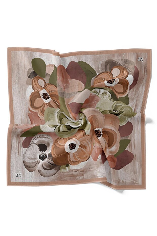 وشاح حريري بنمط السلمون البنفسجي - 4