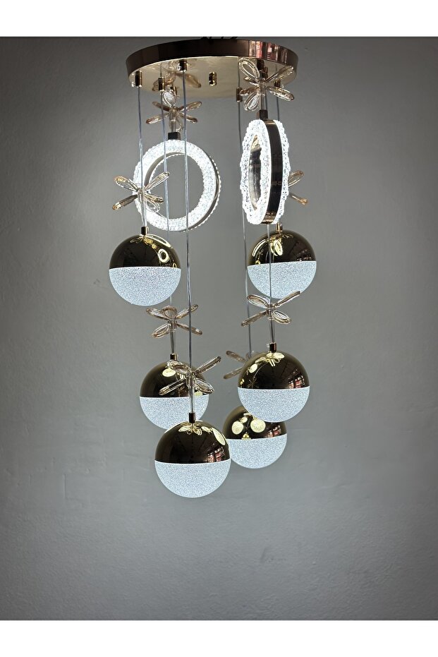 8’Lİ SARKIT LED VE KRİSTAL AVİZE MODELİMİZ - 4