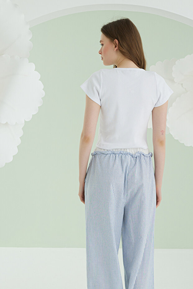 Blue Crop Pajama Set - 3