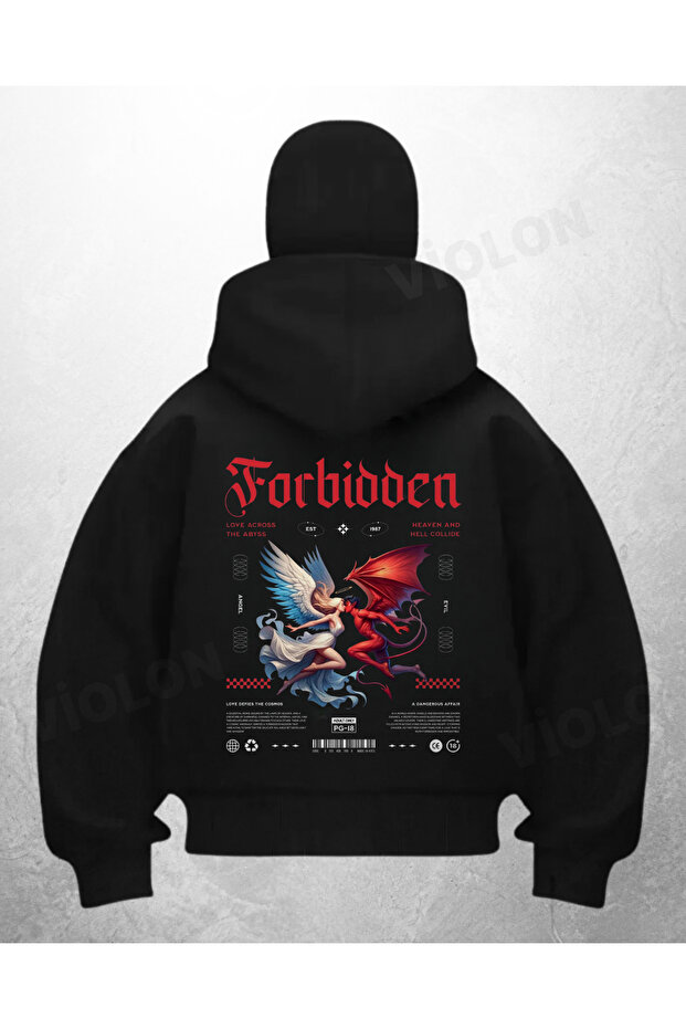 سترة كارديجان سوداء مطبوعة من Forbidden بتصميم قناع الثلج الساموراي