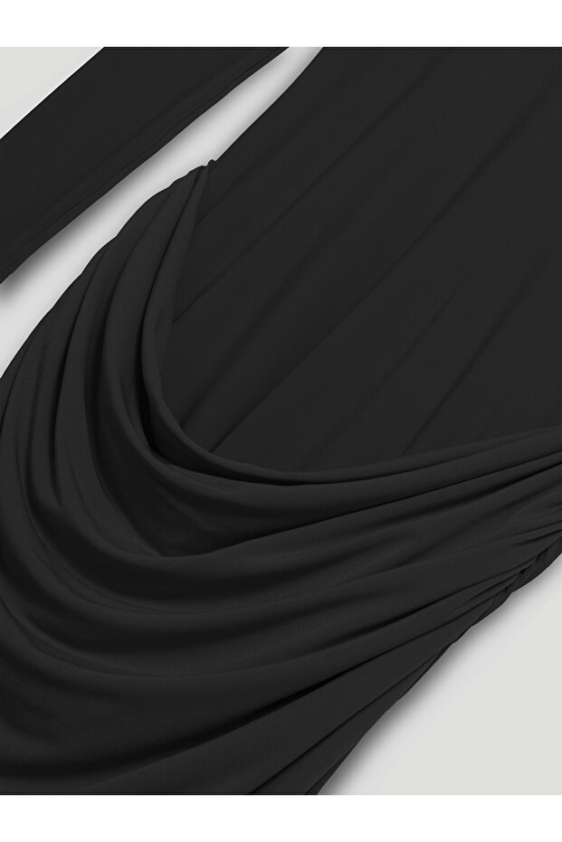 Balıkçı Yaka Maxi Elbise - 8