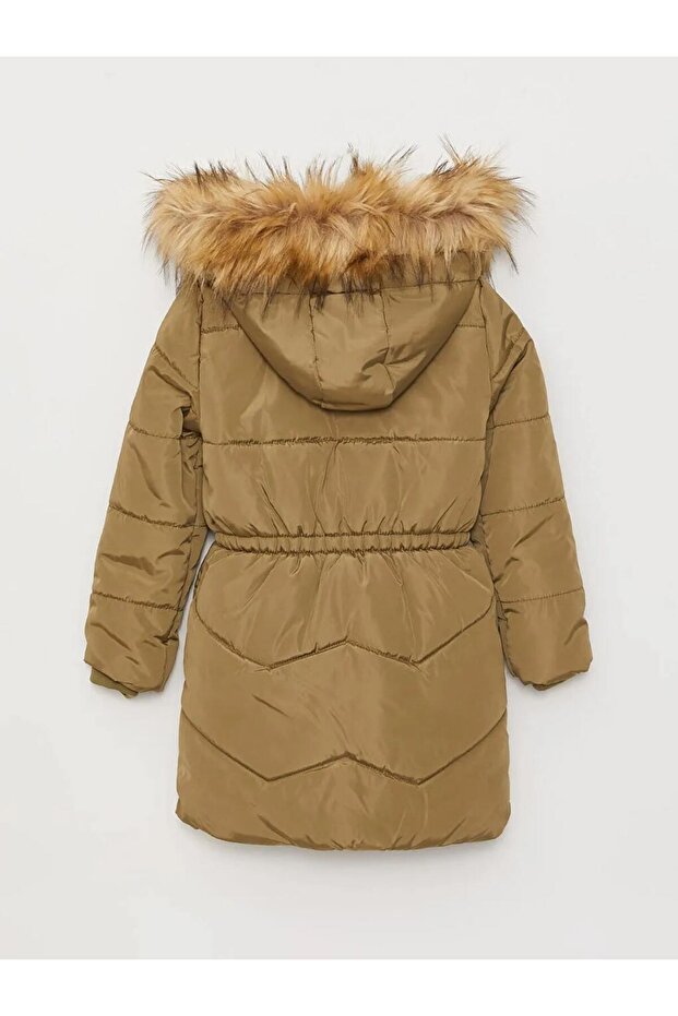 LCW Kids Haki Kapüşonlu Basic Kız Çocuk Parka - 2