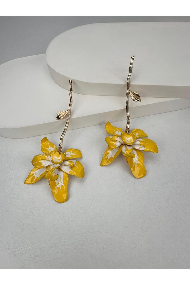 Special Series Yellow Design Flower Earrings