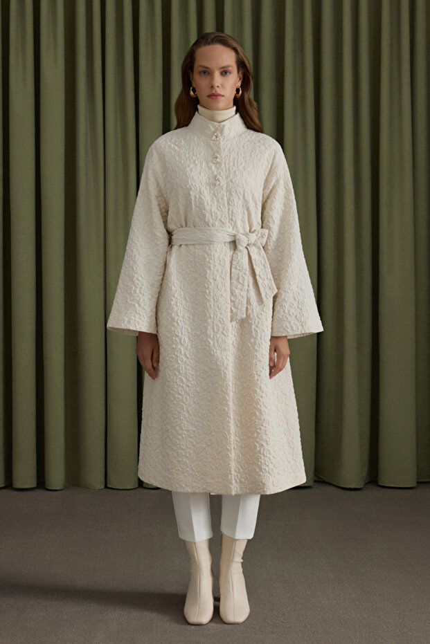 Şal Yaka Kapitone Mont - 2