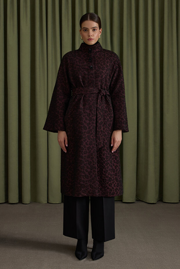 Şal Yaka Kapitone Mont - 2