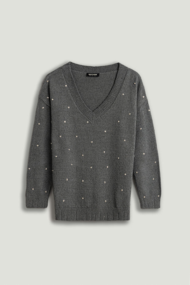 Taş Detaylı Triko - 6