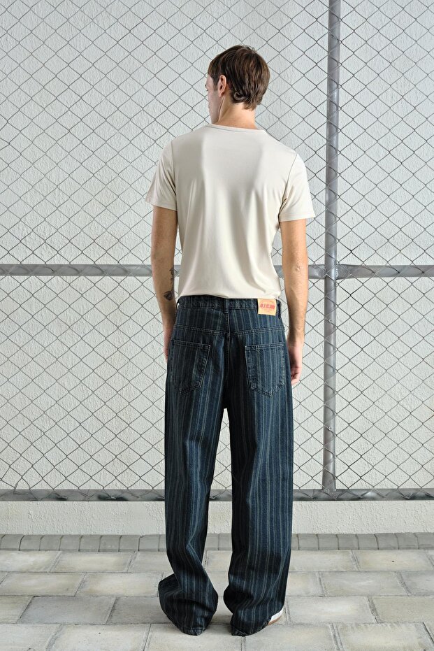 Смугасті баггі лациверт джинси - 5