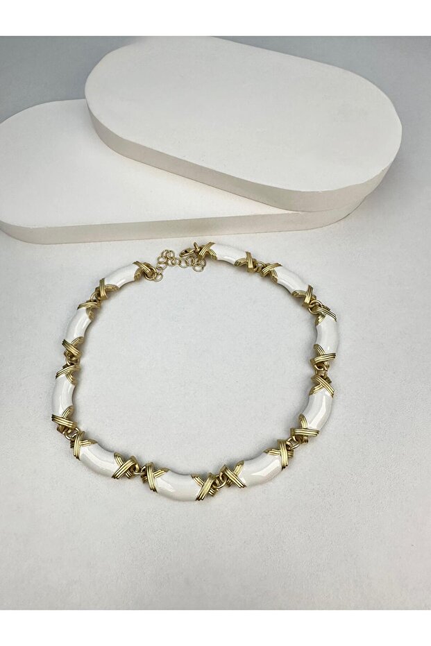 Special Series White Gold Detailed Necklace