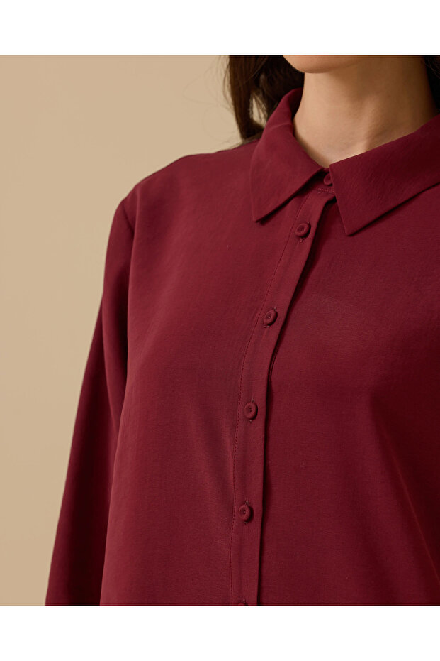 Gömlek Yaka Uzun Kollu Basic Tunik - 4