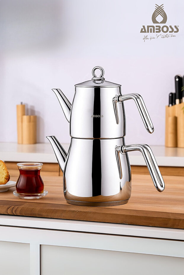 Steelmax 4 Parça Paslanmaz Çelik Çaydanlık - 1