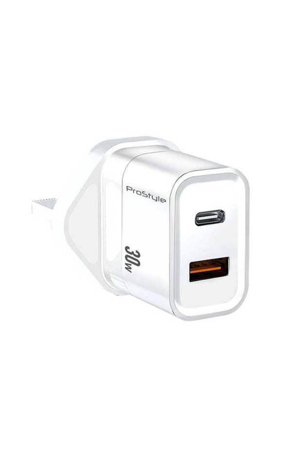 30W GaN Charger – 2-Port USB & Type-C PD Fast Charging Adapter, Compact, Travel-Friendly