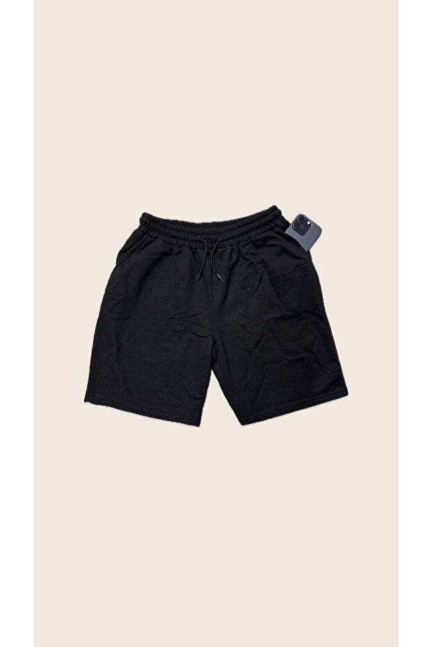 Erkek Siyah Gri Siyah 2'li Basic Penye Şort - 2