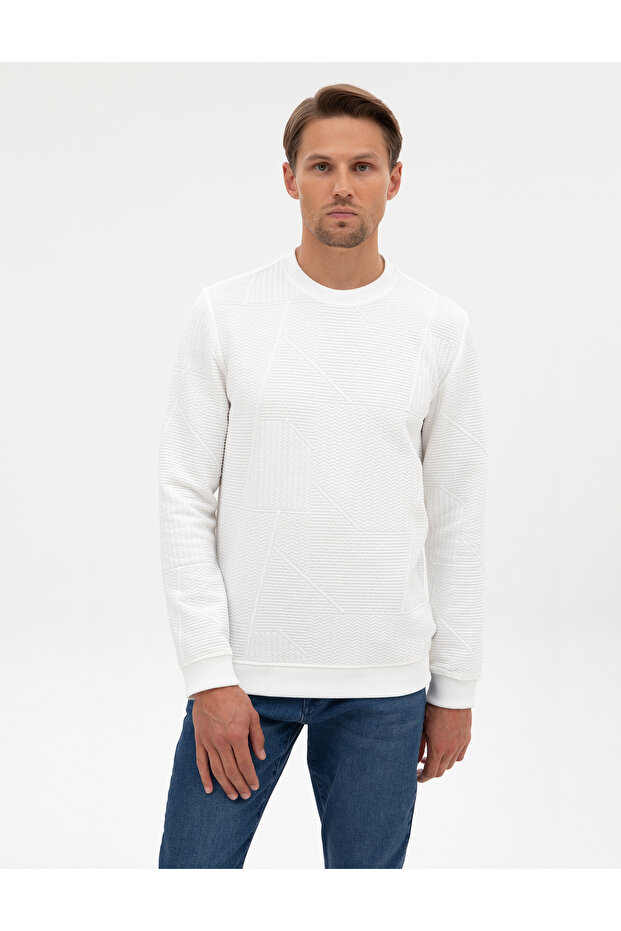 Ecru Regular Fit Sweatshirt 50311686-Vr019