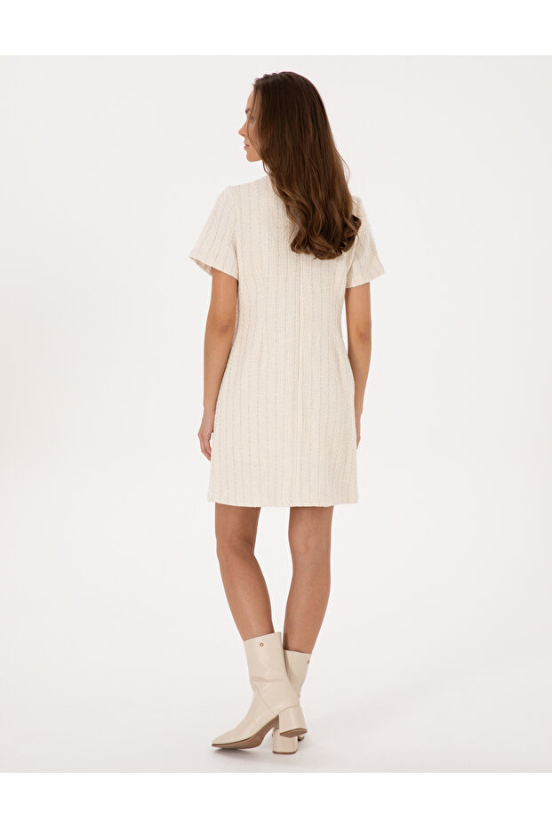 Ekru Regular Fit Dokuma Elbise 50318252-VR019 - 4
