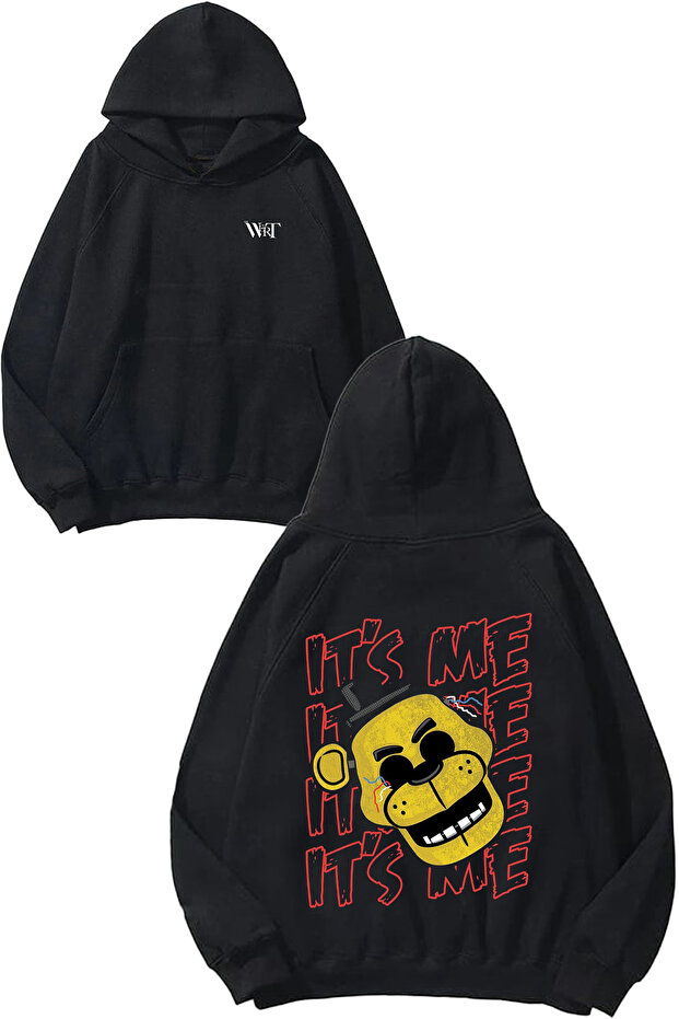 Five Nights at Freddy's 1 Design Back Printed Black Hooded Sweatshirt