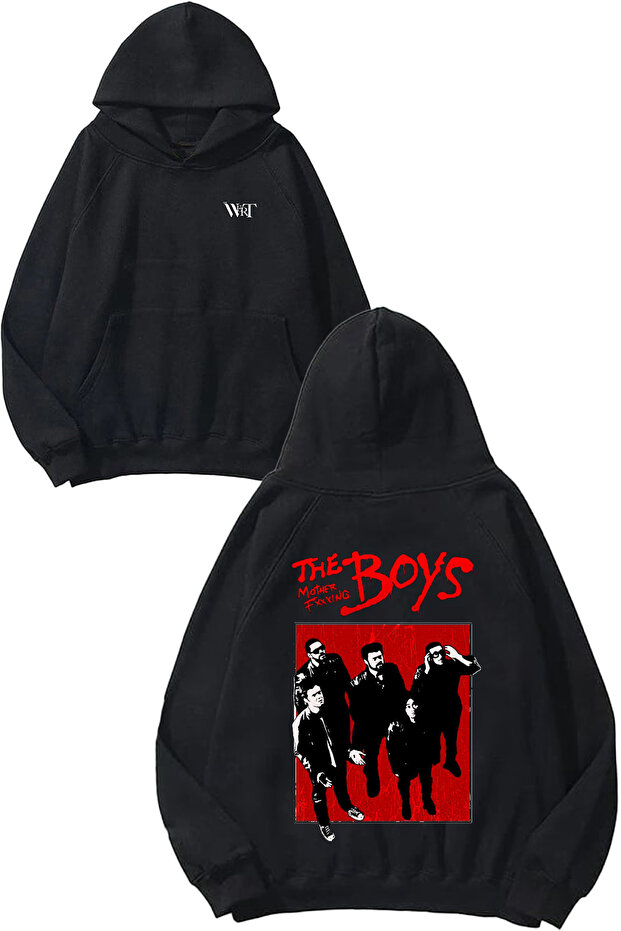 The Boys Design Back Printed Black Hooded Sweatshirt