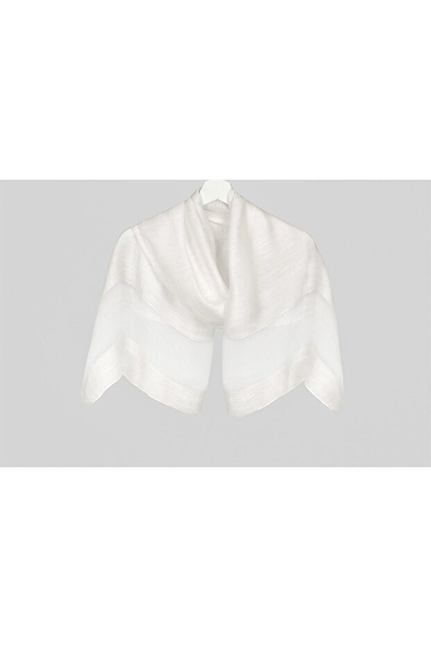 İpekli Eskitme model Şal - Ekru - 4