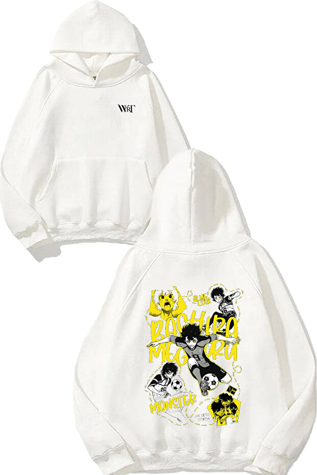 Meghru Bachira Design Back Printed White Hooded Sweatshirt