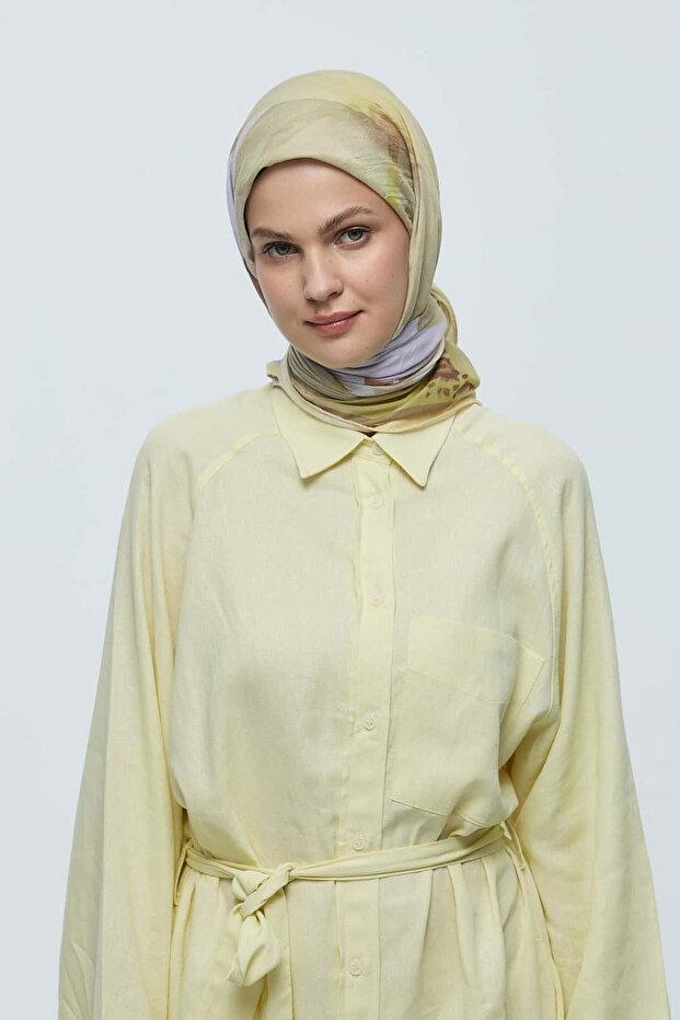 Eșarfă din bambus cu model lavandă - 1