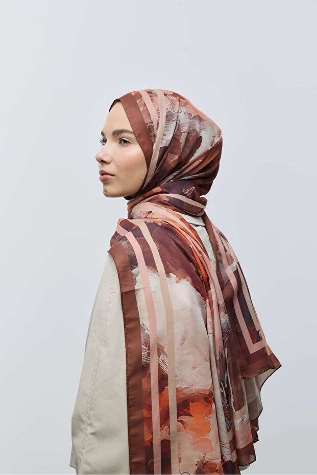 Soyut Desen Pamuk Şal - 1