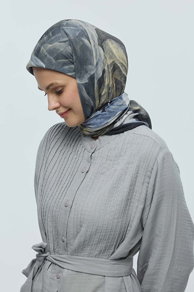 Rosa Desen Bambu Eşarp - 2