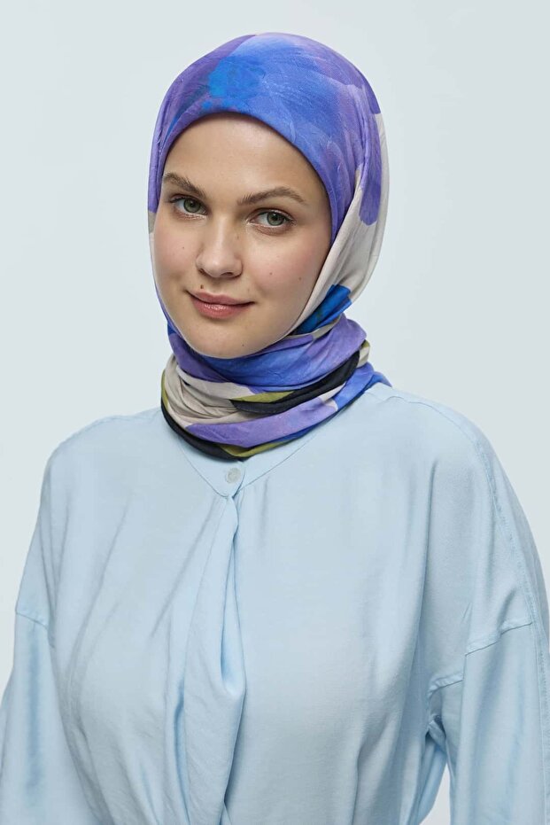 Eșarfă din bambus cu model lavandă - 3