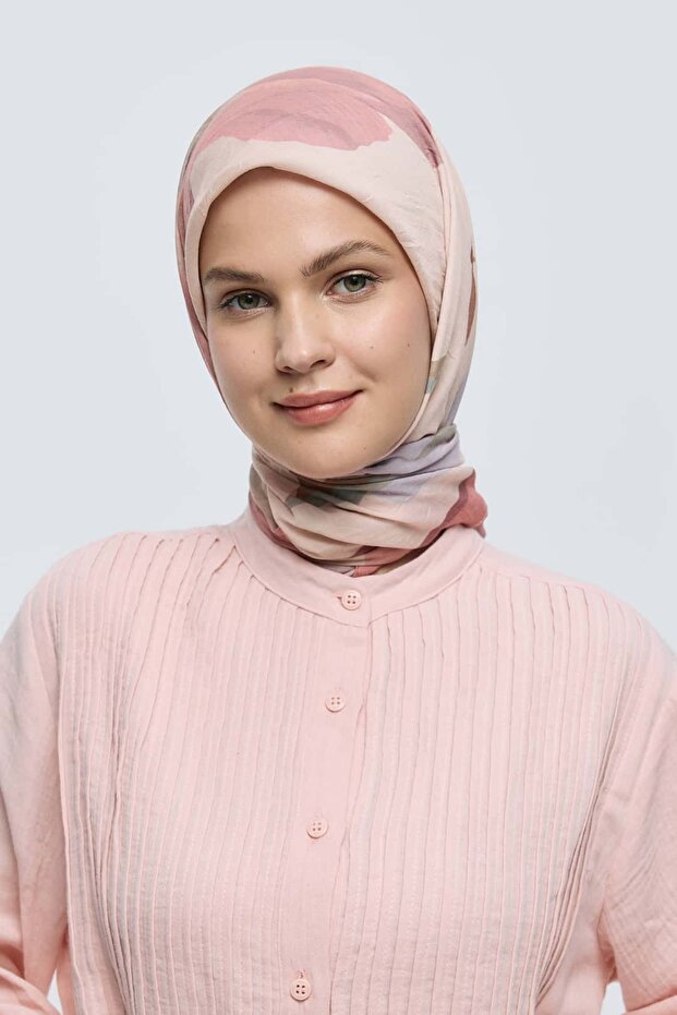 Lavendi Desen Bambu Eşarp - 3