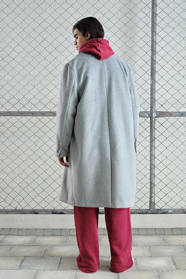 BASIC KAŞE GRİ KABAN - 3