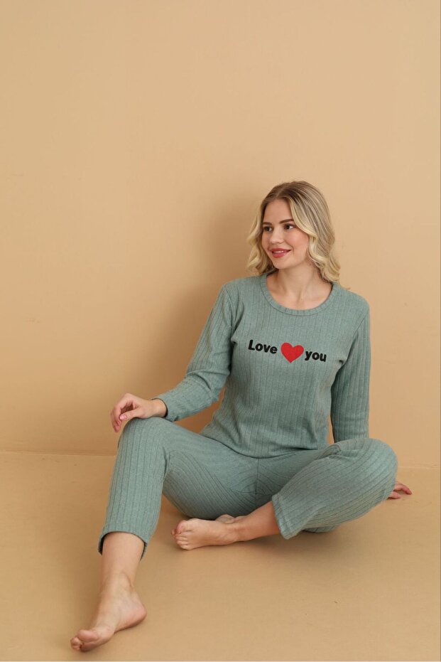 női téli interlock pizsama szett - 6