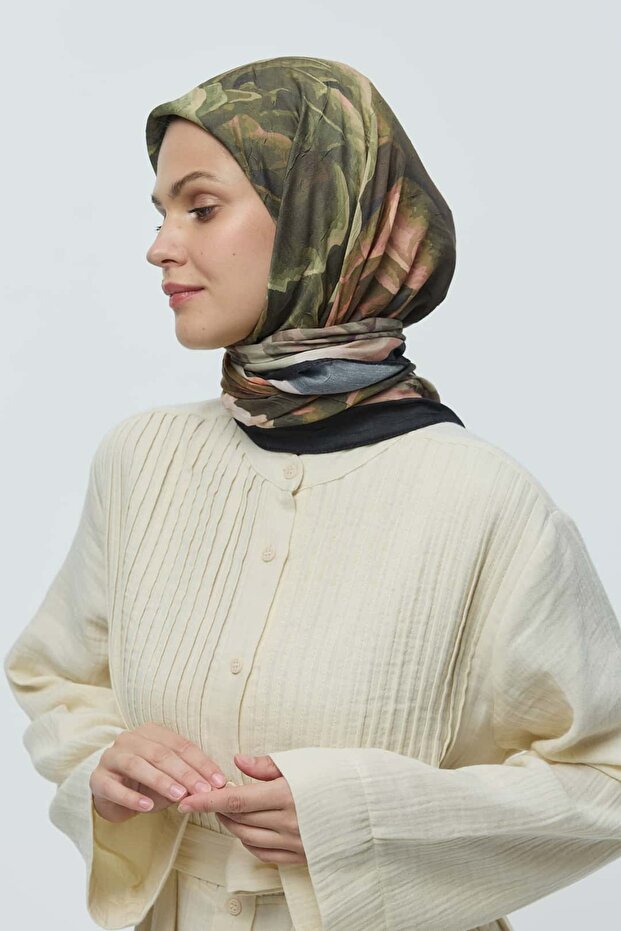 Rosa Desen Bambu Eşarp - 3