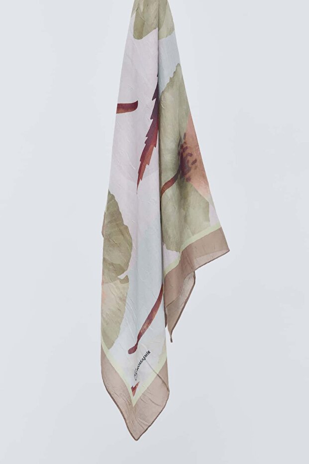 Lavendi Desen Bambu Eşarp - 6