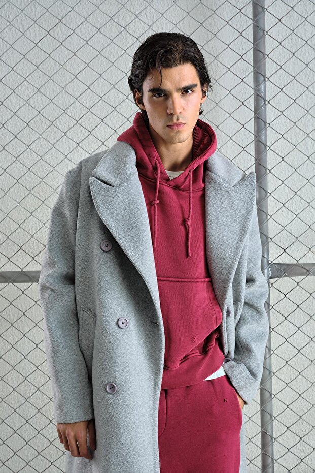 BASIC KAŞE GRİ KABAN - 4