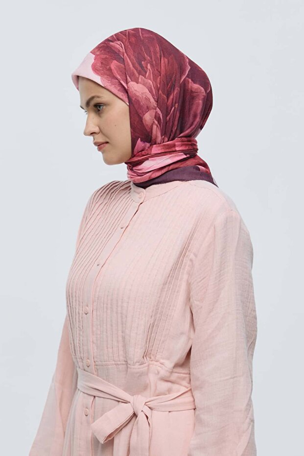 Rosa Desen Bambu Eşarp - 2