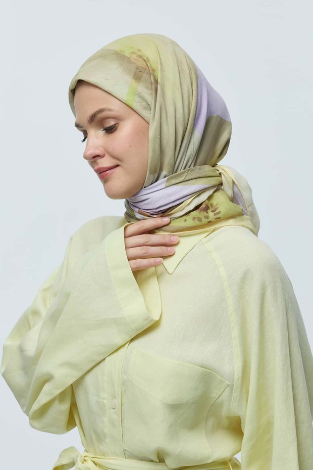 Eșarfă din bambus cu model lavandă - 4