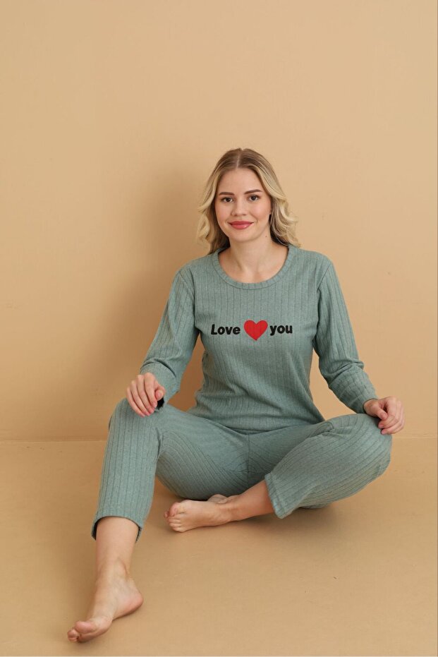 női téli interlock pizsama szett - 1