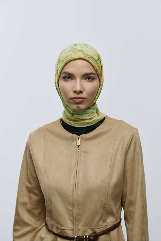 Ebruli Desen Bambu Eşarp - 2