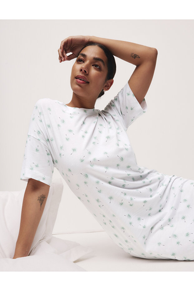 Cool Comfort Baskılı Uzun Gecelik - 3