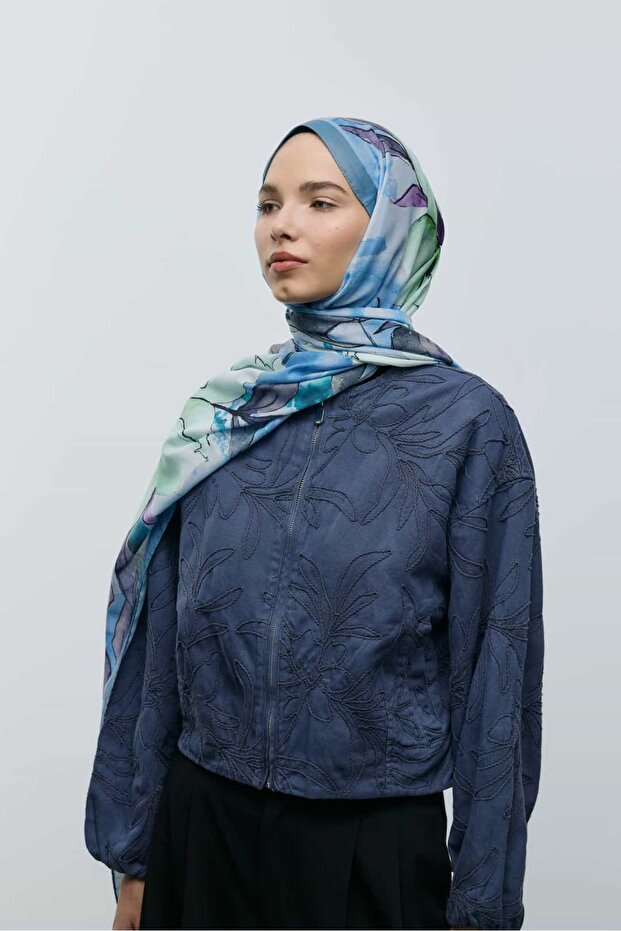 Nileya Pattern Cotton Shawl - 1