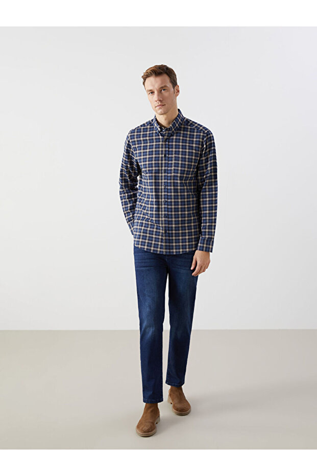 Ekose Gabardin Erkek Gömlek - 2