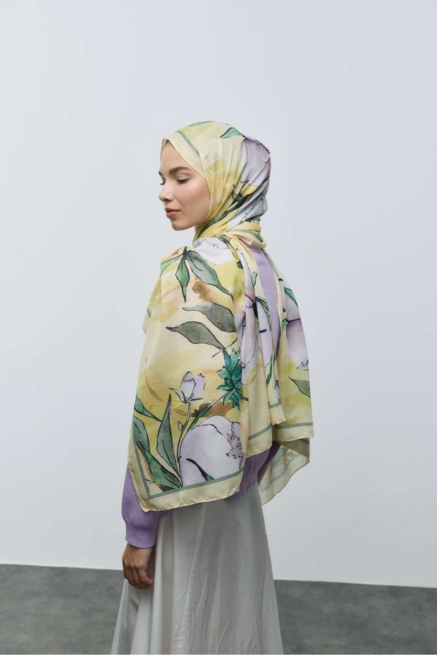 شال قطني بنقشة نيليا - 1