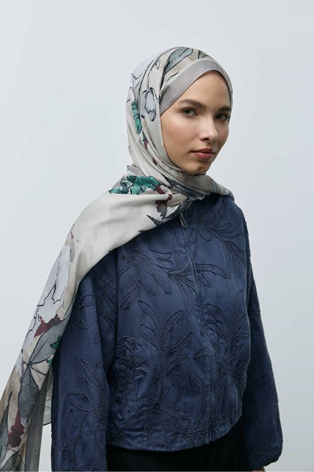 شال قطني بنقشة نيليا - 1