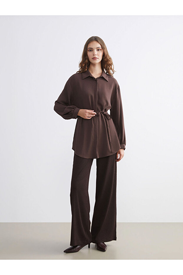 Esvab • Modern & Distinctive Women's Textured Pants with Waist Cord