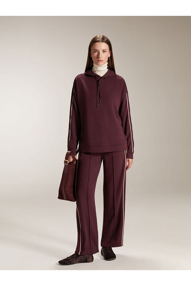 Two Mt Shop Quality Lcw Everyday Plum Diver Fabric Plain Loose & Baggy Women's Sweatpants